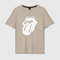 Мужская футболка оверсайз Rolling Stones - white logo