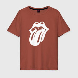 Мужская футболка оверсайз Rolling Stones - white logo