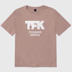 Футболка оверсайз мужская Thousand Foot Krutch - logo, цвет: пыльно-розовый