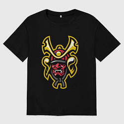 Футболка оверсайз мужская Samurai face, цвет: черный