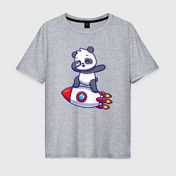 Футболка оверсайз мужская Rocket panda, цвет: меланж