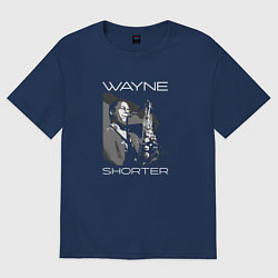Футболка оверсайз мужская Wayne Shorter tribute, цвет: тёмно-синий