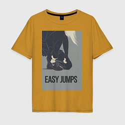 Футболка оверсайз мужская Easy jumps in boots, цвет: горчичный