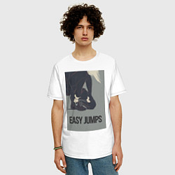 Футболка оверсайз мужская Easy jumps in boots, цвет: белый — фото 2