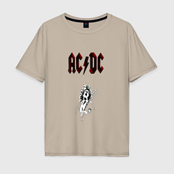 Футболка оверсайз мужская AcDc - roook, цвет: миндальный