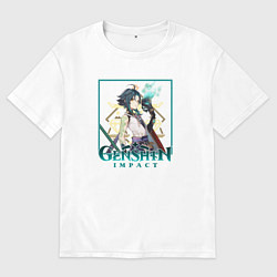 Футболка оверсайз мужская Сяо, цвет: белый