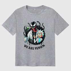 Футболка оверсайз мужская Venom slime and Rick - collaboration, цвет: меланж