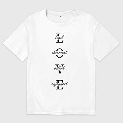 Футболка оверсайз мужская Любовь - доставляю удовольствие, цвет: белый