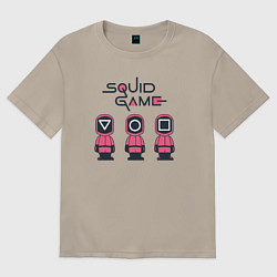 Футболка оверсайз мужская Squid games, цвет: миндальный