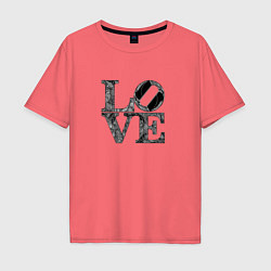 Футболка оверсайз мужская L o v e, цвет: коралловый