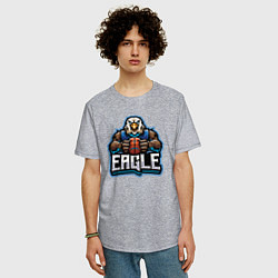 Футболка оверсайз мужская Eagle basketball, цвет: меланж — фото 2