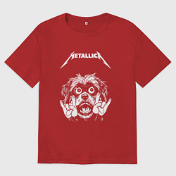 Футболка оверсайз мужская Metallica rock dog, цвет: красный