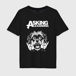 Футболка оверсайз мужская Asking Alexandria rock dog, цвет: черный