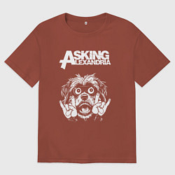 Футболка оверсайз мужская Asking Alexandria rock dog, цвет: кирпичный