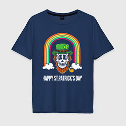 Мужская футболка оверсайз Happy St Patricks day - skull