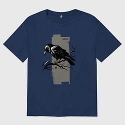 Мужская футболка оверсайз Grunge raven