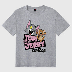 Футболка оверсайз мужская Tom and Jerry, цвет: меланж