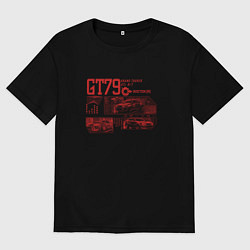 Мужская футболка оверсайз Коллаж из спорткаров