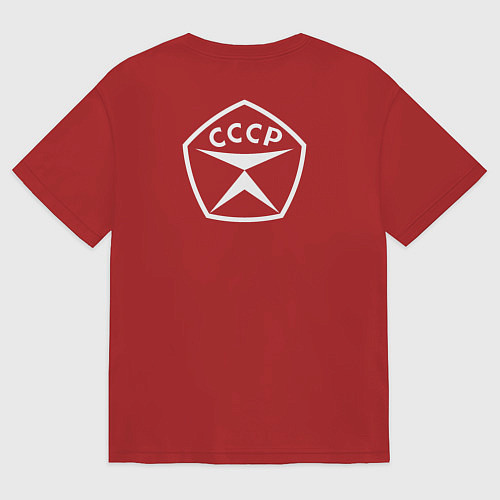 Мужская футболка оверсайз Знак качества СССР / Красный – фото 2