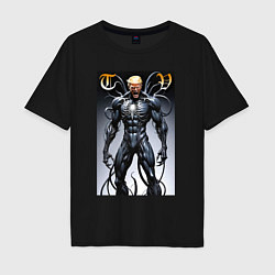Футболка оверсайз мужская Venom-Trump collaboration - ai art fantasy, цвет: черный