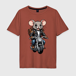 Футболка оверсайз мужская Biker mice, цвет: кирпичный