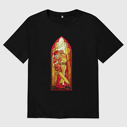 Футболка оверсайз мужская Космодесантник в арке, цвет: черный