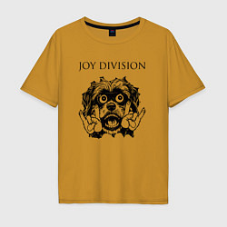 Футболка оверсайз мужская Joy Division - rock dog, цвет: горчичный