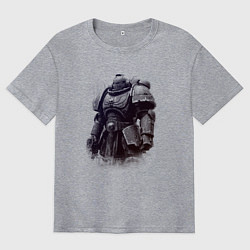 Футболка оверсайз мужская Космодесантник после битвы, цвет: меланж