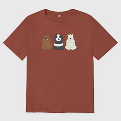Футболка оверсайз мужская Три мишки, цвет: кирпичный