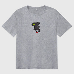 Футболка оверсайз мужская Ночная фурия пара для дневной, цвет: меланж