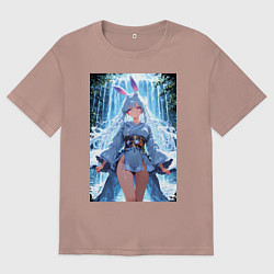 Мужская футболка оверсайз Зайка в гармонии с природой