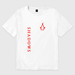 Футболка оверсайз мужская Assassins creed - shadows red, цвет: белый