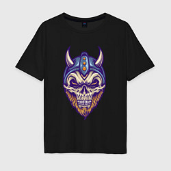 Мужская футболка оверсайз Skull viking