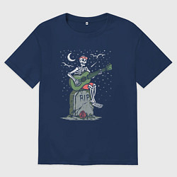 Футболка оверсайз мужская Мелодия на кладбище, цвет: тёмно-синий