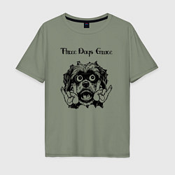 Футболка оверсайз мужская Three Days Grace - rock dog, цвет: авокадо