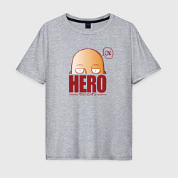 Футболка оверсайз мужская Ванпанч герой hero, цвет: меланж