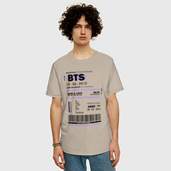 Футболка оверсайз мужская Bts ticket, цвет: миндальный — фото 2