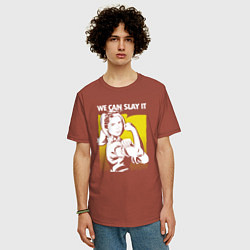 Футболка оверсайз мужская Buffy we can slay it, цвет: кирпичный — фото 2