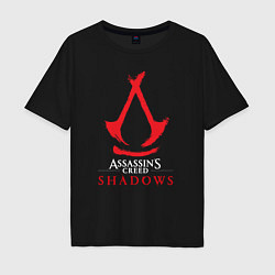 Футболка оверсайз мужская Assassins Creed Shadows - badge, цвет: черный