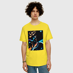 Футболка оверсайз мужская Ты моя вселенная, цвет: желтый — фото 2