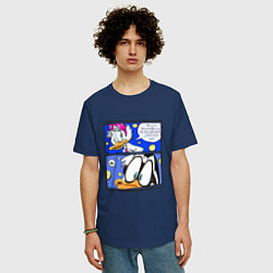 Футболка оверсайз мужская Понка и Дональд, цвет: тёмно-синий — фото 2