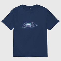 Мужская футболка оверсайз Галактика арт, синяя