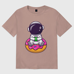 Футболка оверсайз мужская Donut spaceman, цвет: пыльно-розовый