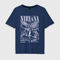 Футболка оверсайз мужская Nirvana grunge, цвет: тёмно-синий