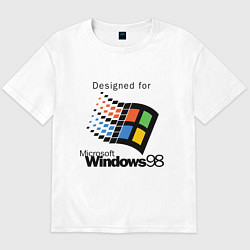 Футболка оверсайз мужская Предназначен для windows 98, цвет: белый