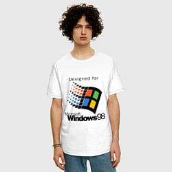 Футболка оверсайз мужская Предназначен для windows 98, цвет: белый — фото 2