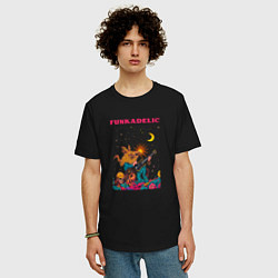 Футболка оверсайз мужская Rock funk abstraction, цвет: черный — фото 2