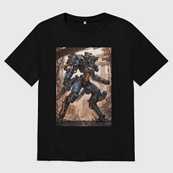 Мужская футболка оверсайз Пилот с огромным мехом