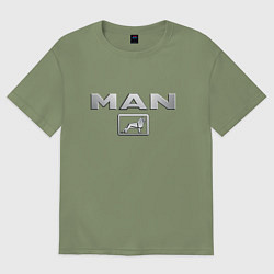 Футболка оверсайз мужская MAN водитель грузовика, цвет: авокадо
