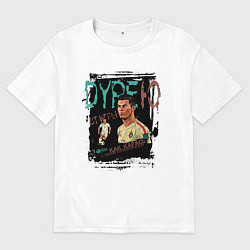 Футболка оверсайз мужская Дурею от игры Роналду, цвет: белый